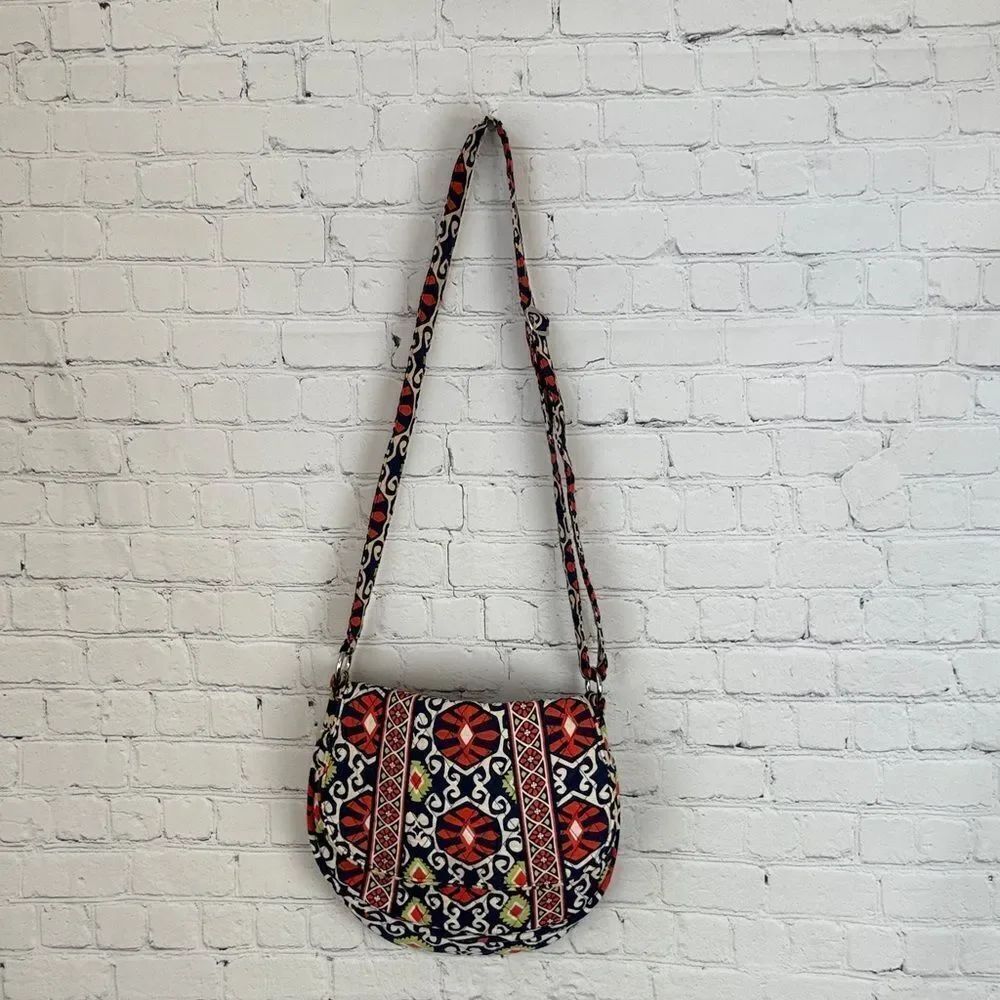 Vera Bradley Sun Valley Saddle Up Crossbody Shoulder Bag Purse Navy Red Green